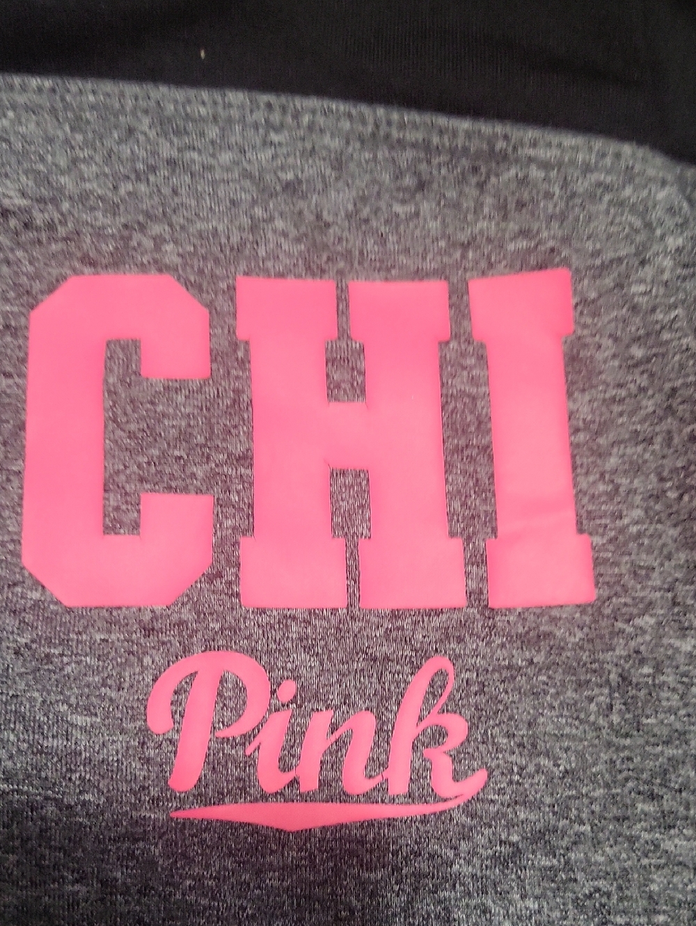 PINK Victoria's Secret Black & Neon Pink Athletic Zip Chicago Jacket Sz Xs - Picture 3 of 6